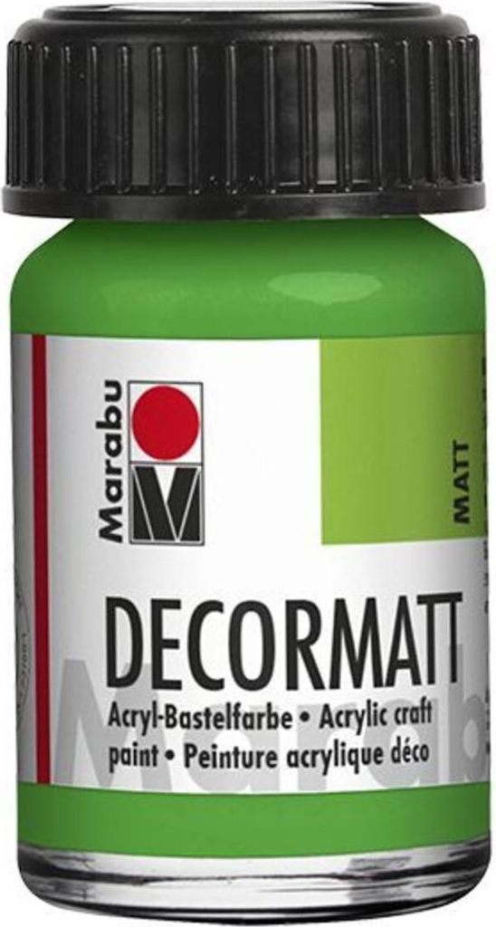 Decormatt Acryl - Gelbgrün 066 15 ml. Packung mit 5 Stück