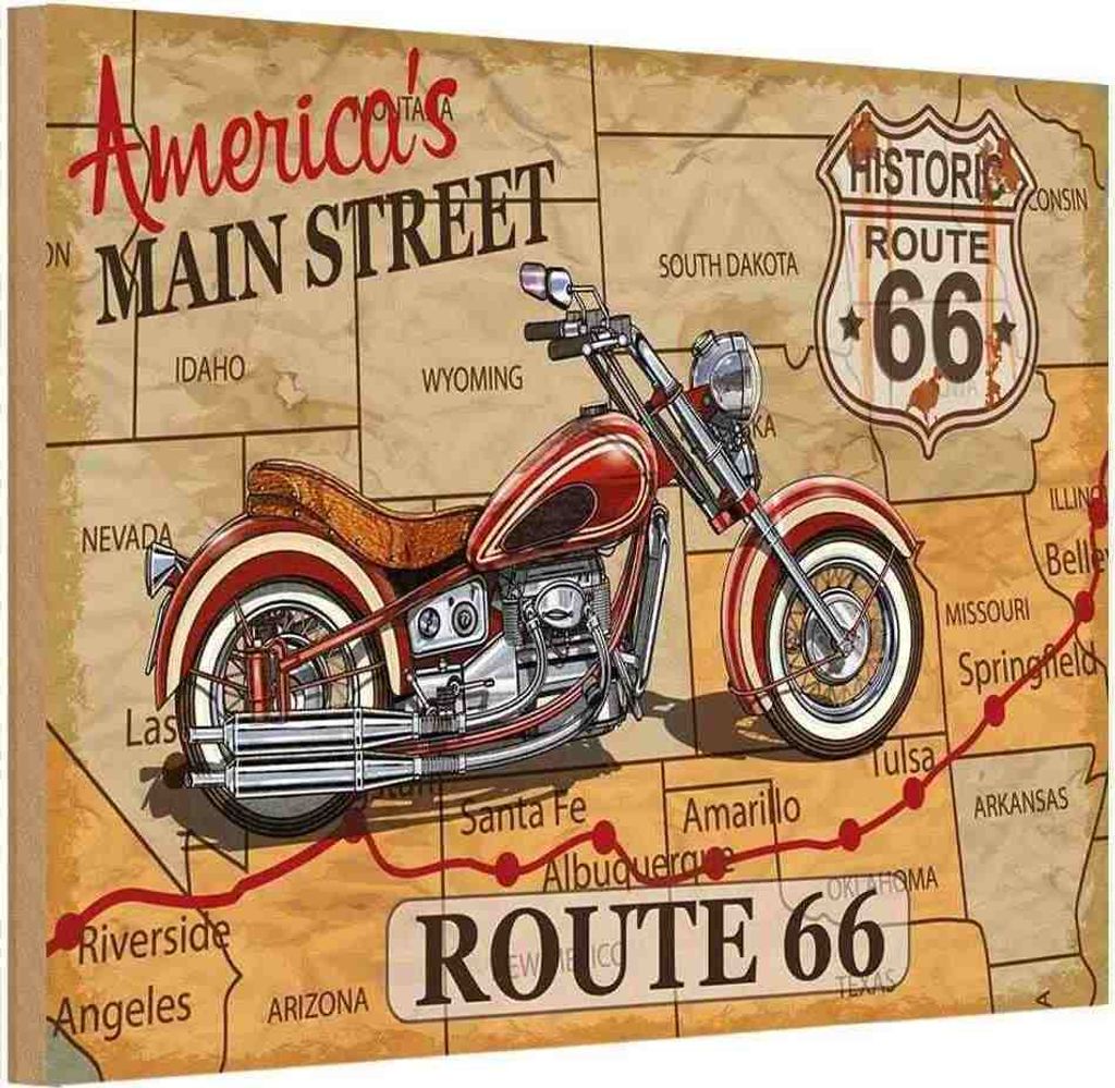 vianmo Holzschild 12x18 cm Motorrad America`s main street route 66 Auto Garage Werkstatt