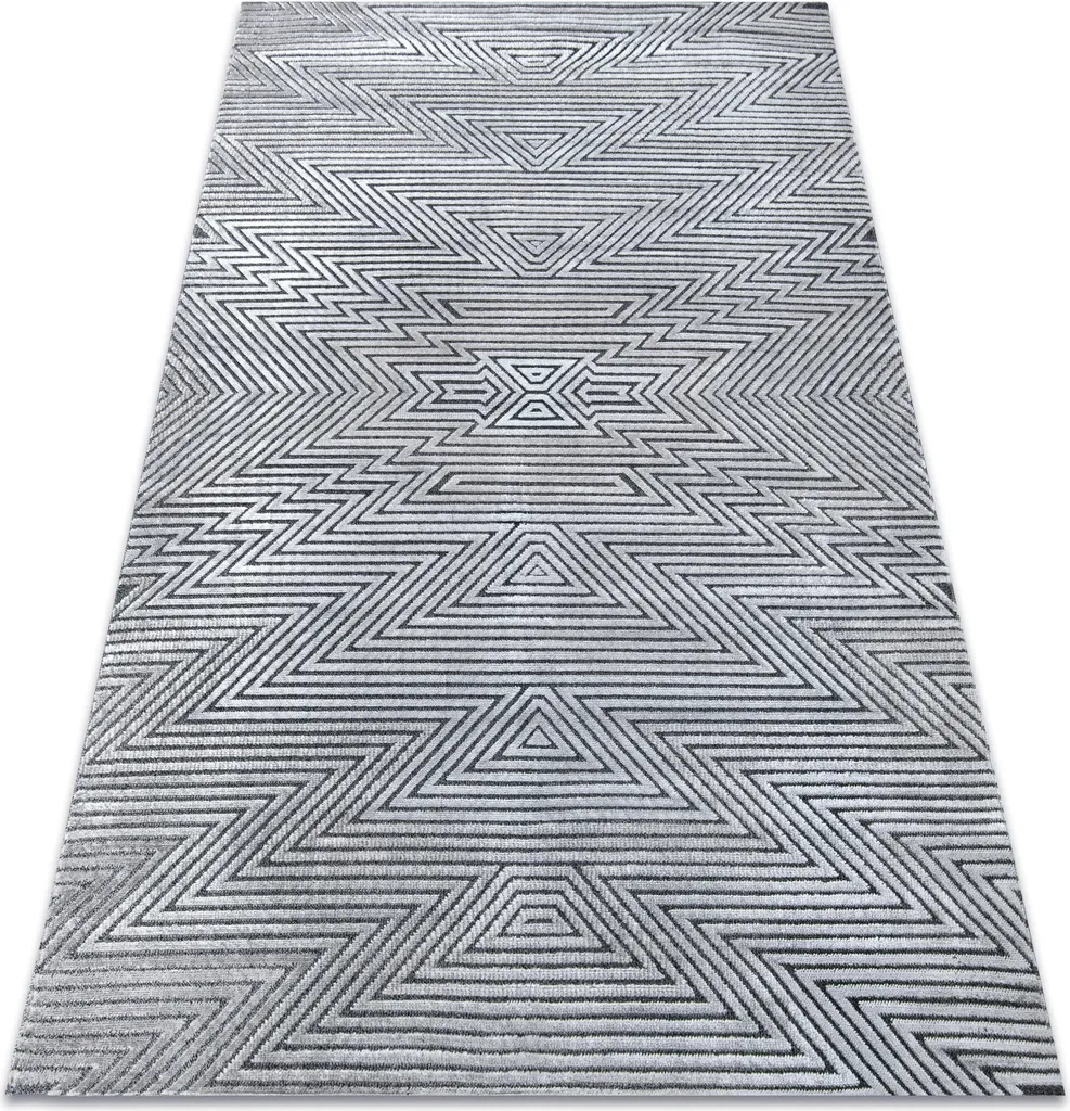 Tapis Gris Motif Zigzag SIERRA G5013 - Texture Structurale Durable 120x170
