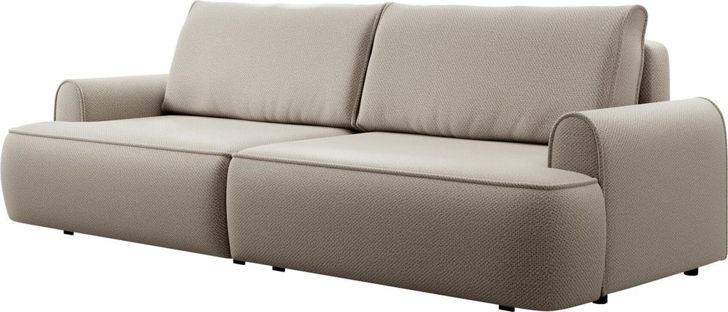 FURNLUX Sofa Onega Beige Und Schwarz 250cm / Hauptfarbe: Beige / Abmessungen: 250 x 85 x 102 cm