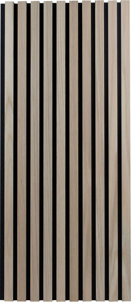 PROVISTON Akustik 3D Wandpaneele 605 x 1200 x 18 mm Furnierte MDF Holzlamellen in der Farbe Eiche natur Filz-Untergrund als Trägermaterial