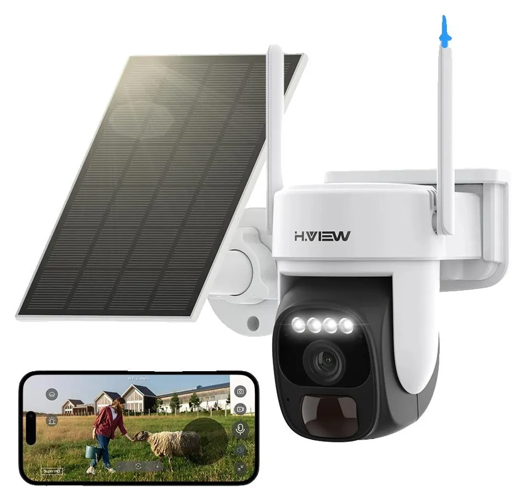 Caméra solaire 4G sans fil 3MP avec vision nocturne couleur nocturne