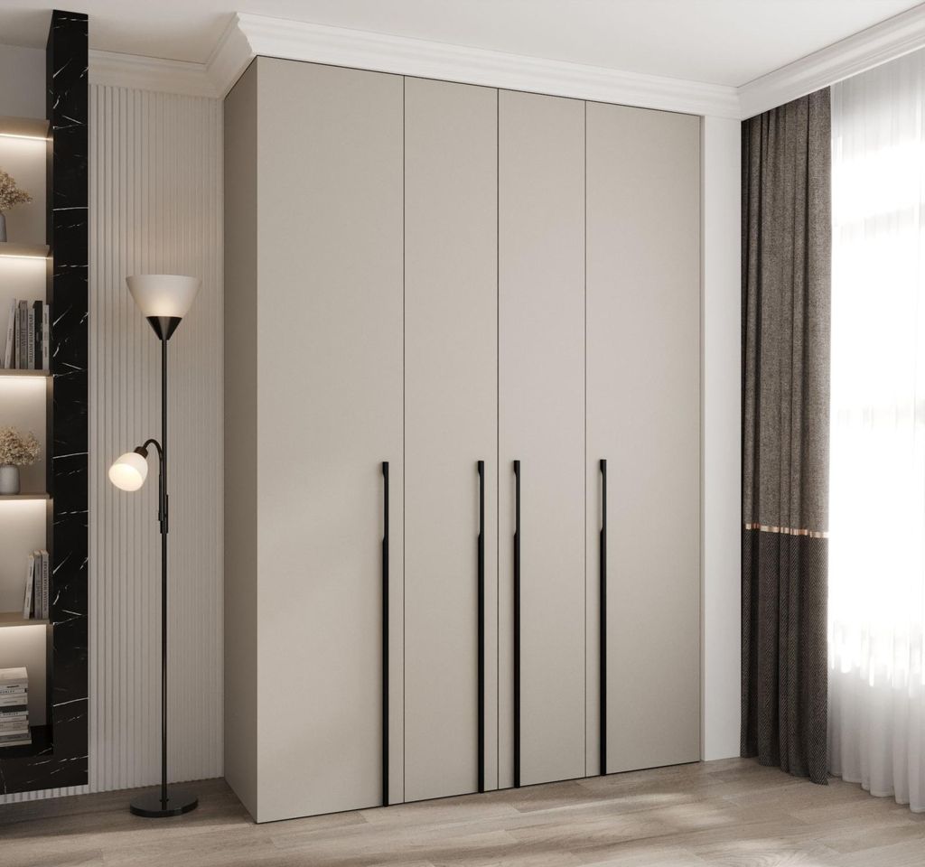 Kleiderschrank mit Regalböden 170/40 LORENA 3 - Kaschmir / Schwarz