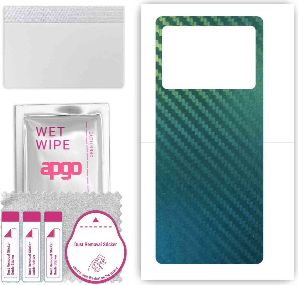 apgo Rückseite Schutzfolie, Skin, kompatibel mit Vivo X Fold Plus, Hinten Displayschutzfolie aus Vinylfolie, kratzfest, einfache Montage - Kohlens...