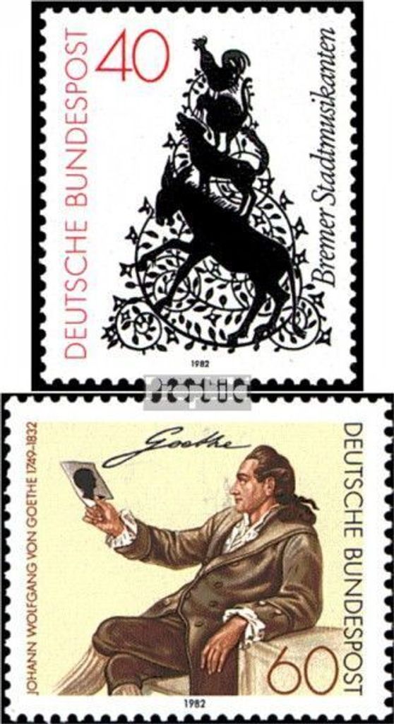 Briefmarken BRD (BR.Deutschland) 1982 Mi 1120,1121 (kompl.Ausg.) postfrisch Die Bremer Stadtmusikanten