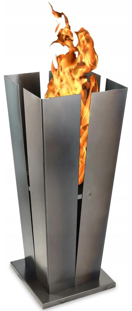 Garten-Feuerstelle - Feuerschale/Feuerkorb Grill - 100 cm - Stahl - Hoher Standfuß - Dekorativ - Schwarz