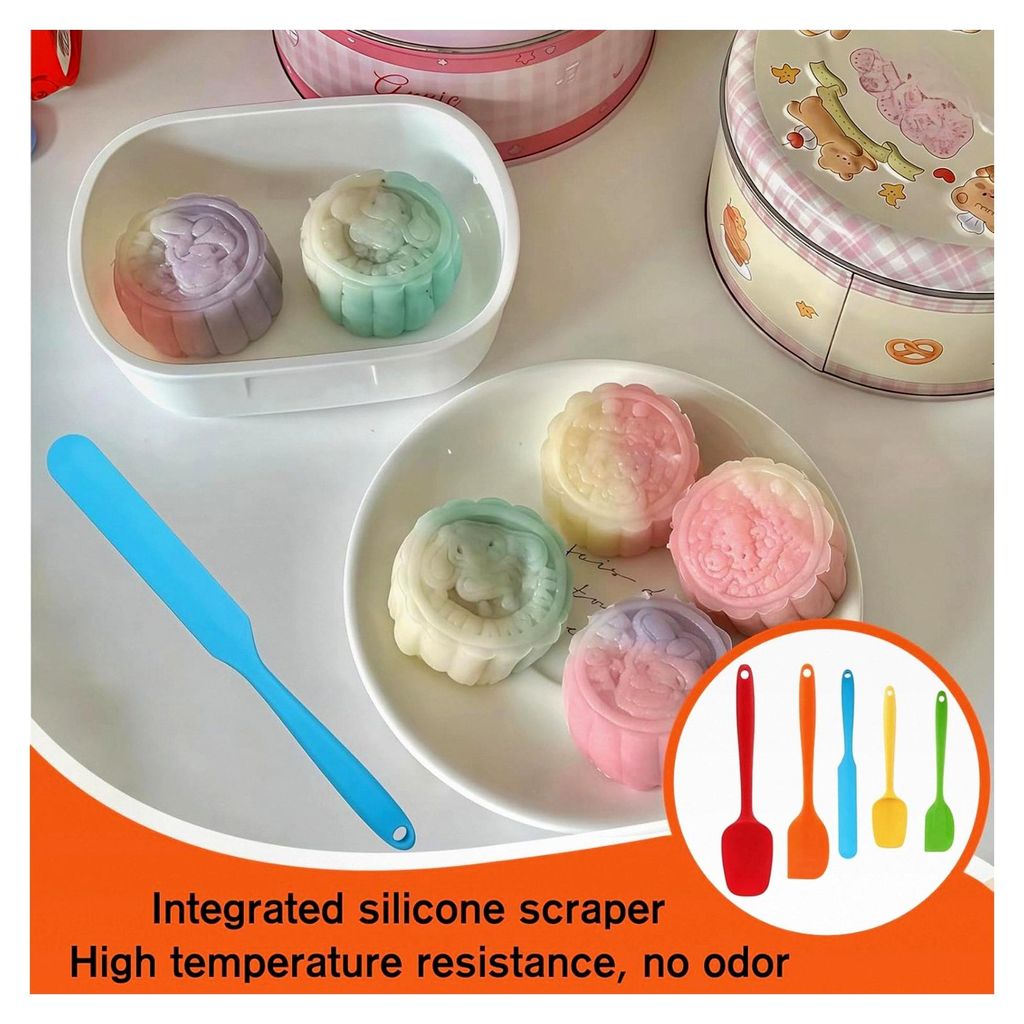 5-teiliges Set Silikon Teigschaber, hitzebeständig für Küche und Backen, flexibler Küchenschaber & Silikonlöffel, lebensmittelechter Teigspate...