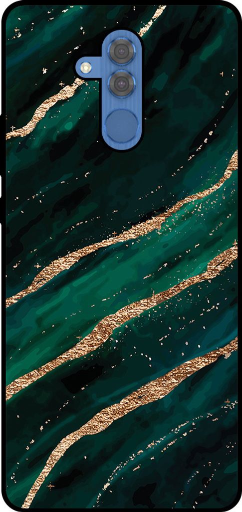 Smartphonica Telefon Fall geeignet für Huawei Mate 20 Lite mit Marmor-Druck - TPU zurück Abdeckung Fall Marmor-Design - Grün Gold