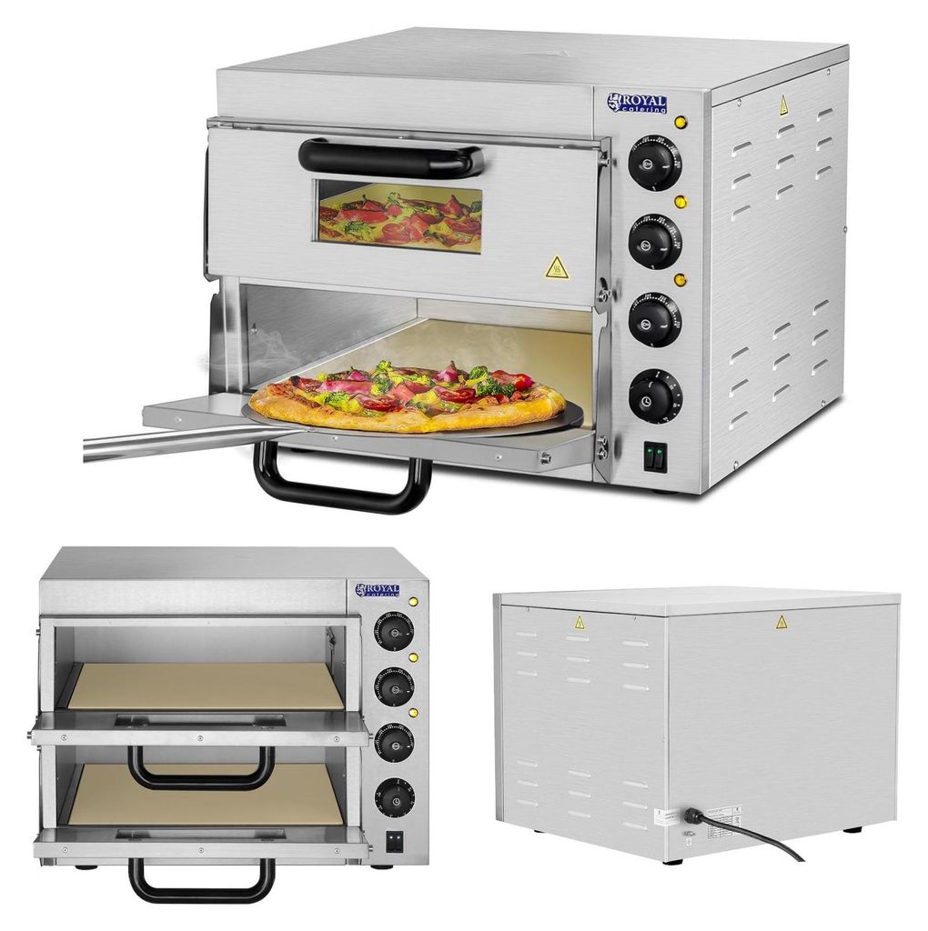 Profesjonalny Piec Do Pizzy Podwójny 2 X 40Cm 3000W 230V Zdjęcie produktu 