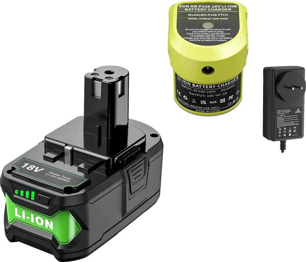 Batteria Ryobi 18V 9.0Ah per Giardinaggio - Kit con Caricatore