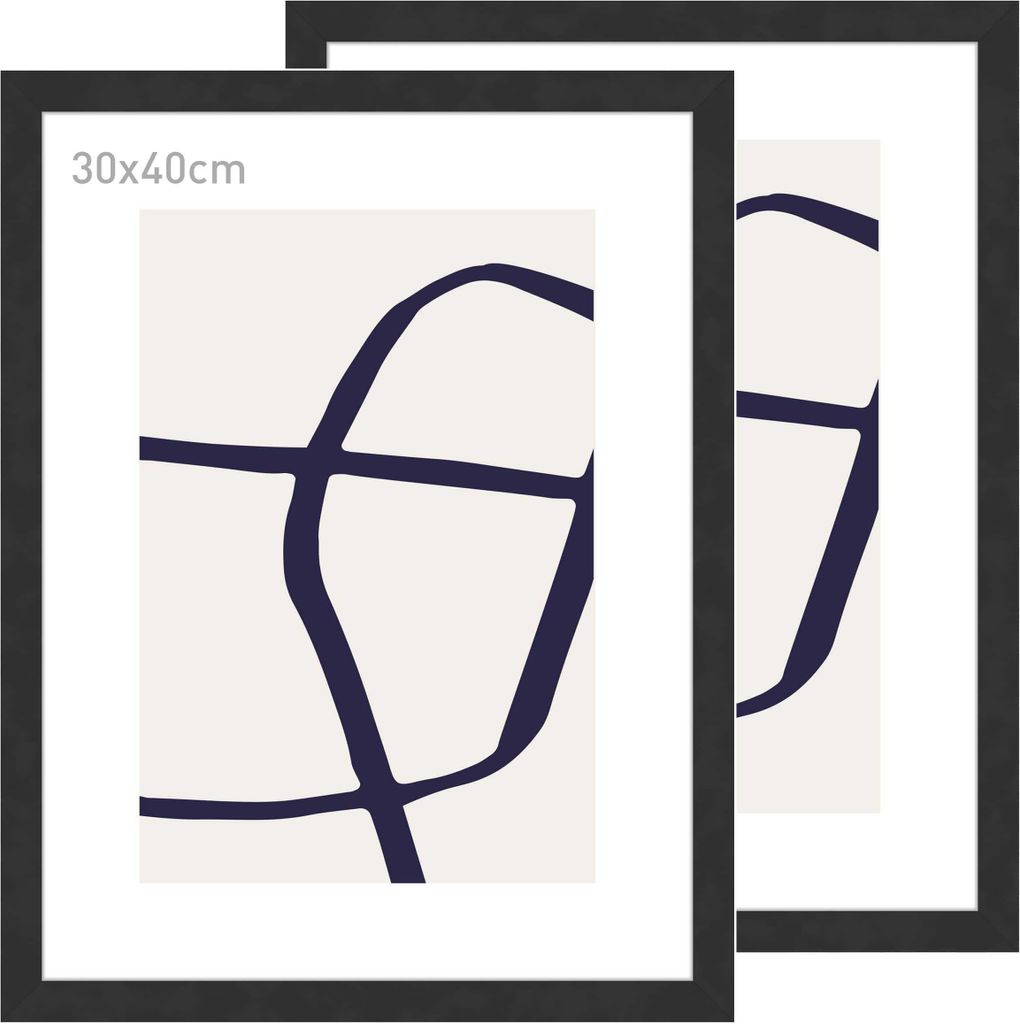 accent by nielsen Holz Bilderrahmen Velino, Schwarz, 30 x 40 cm (2er Set)