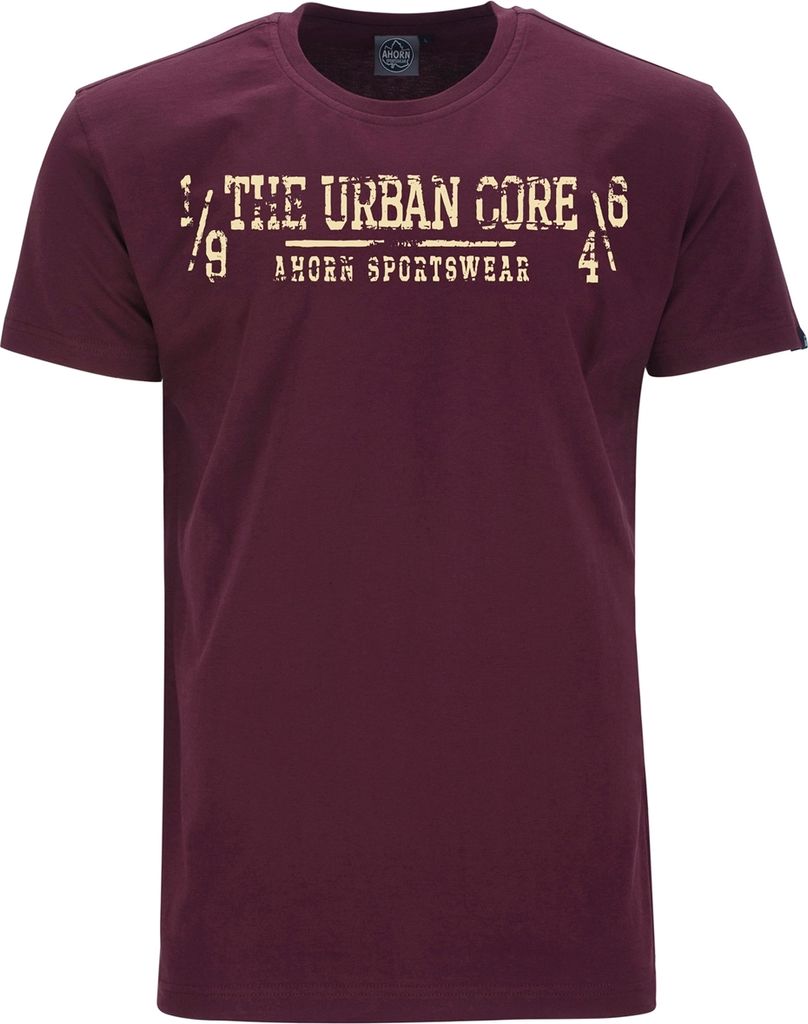 Übergrößen T-Shirt The Urban Core beige AHORN SPORTSWEAR Maroon Red 9XL
