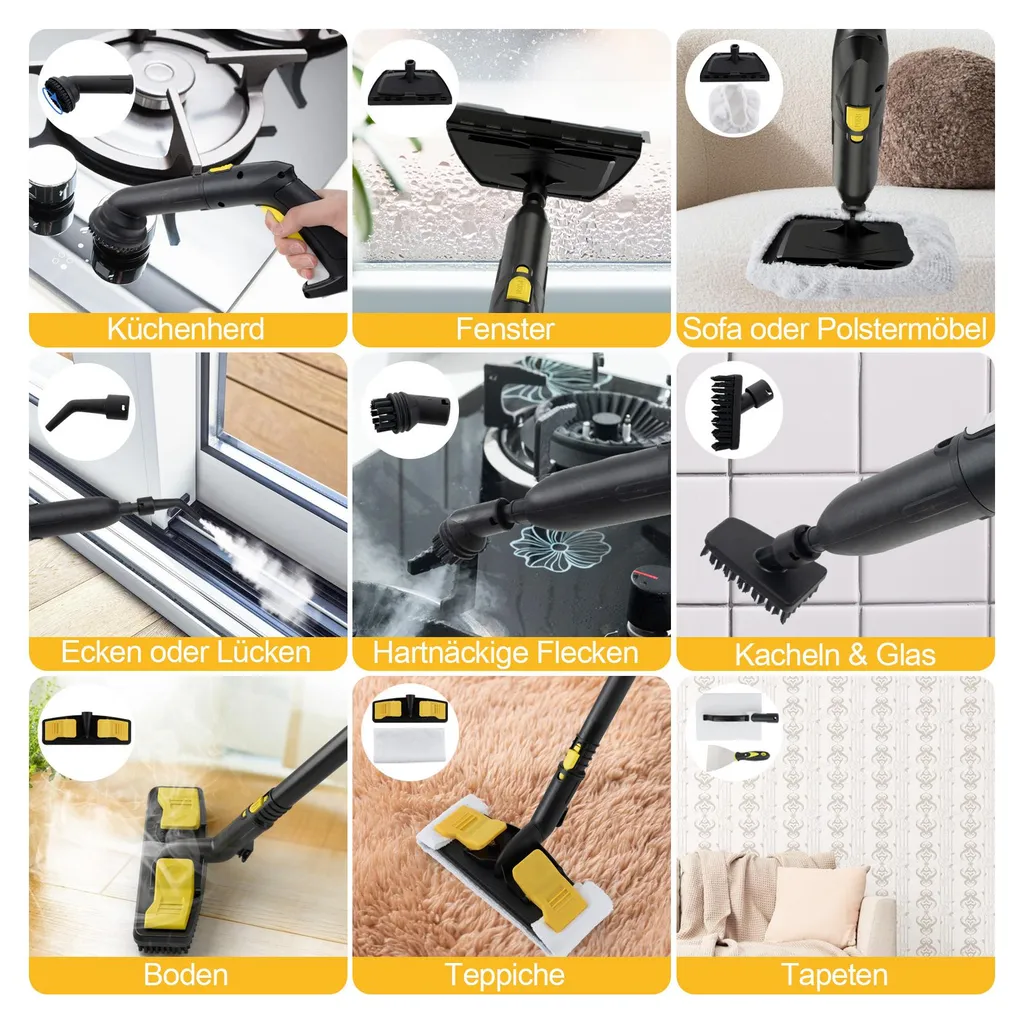 Nettoyeur Vapeur Multifonction 160℃ pour Désinfection Totale Maison