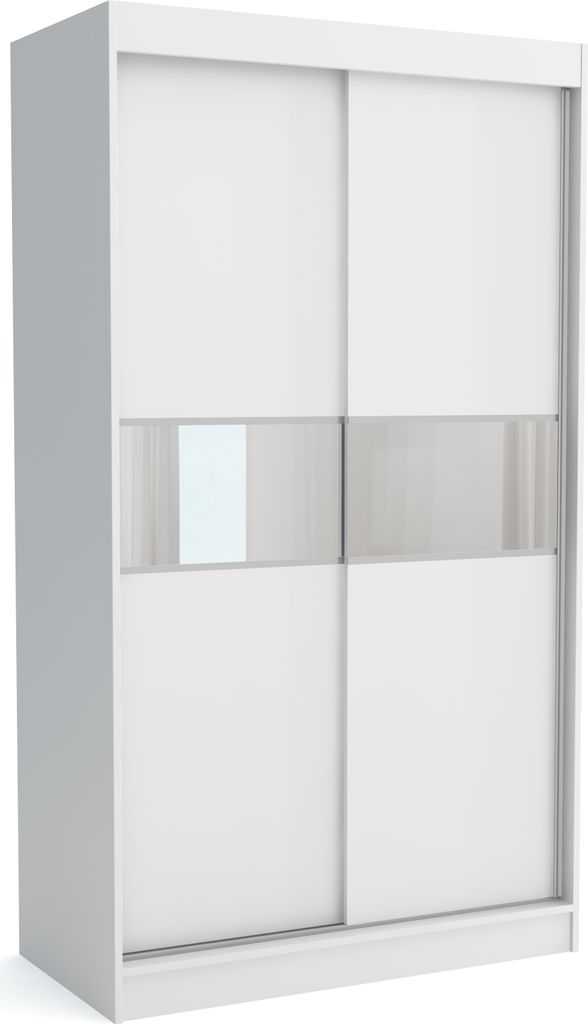 Neuer Kleiderschrank mit Schiebetüren KLARA 120 cm (WEISS)