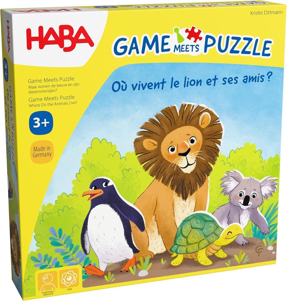 Haba Spiel Puzzle Wo wohnen der Löwe und seine Tierfreunde Holztiere
