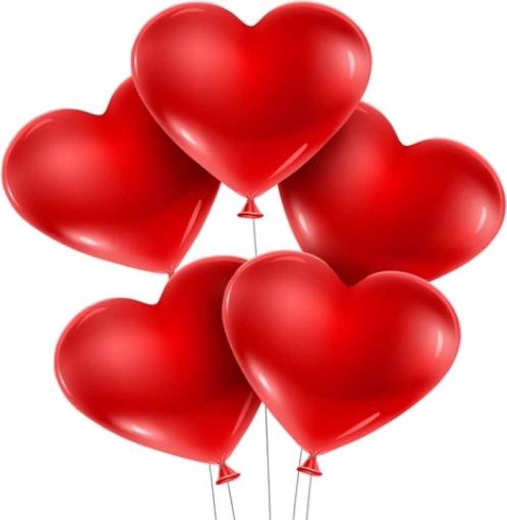 Pastellfarbene Herzballons, Rot, 100 Stück. Produktbild 