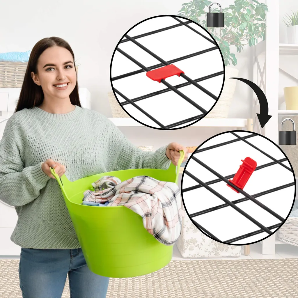 Étendoir à Linge Grand Format 16m Noir - Séchoir Pliable Multi-Positions