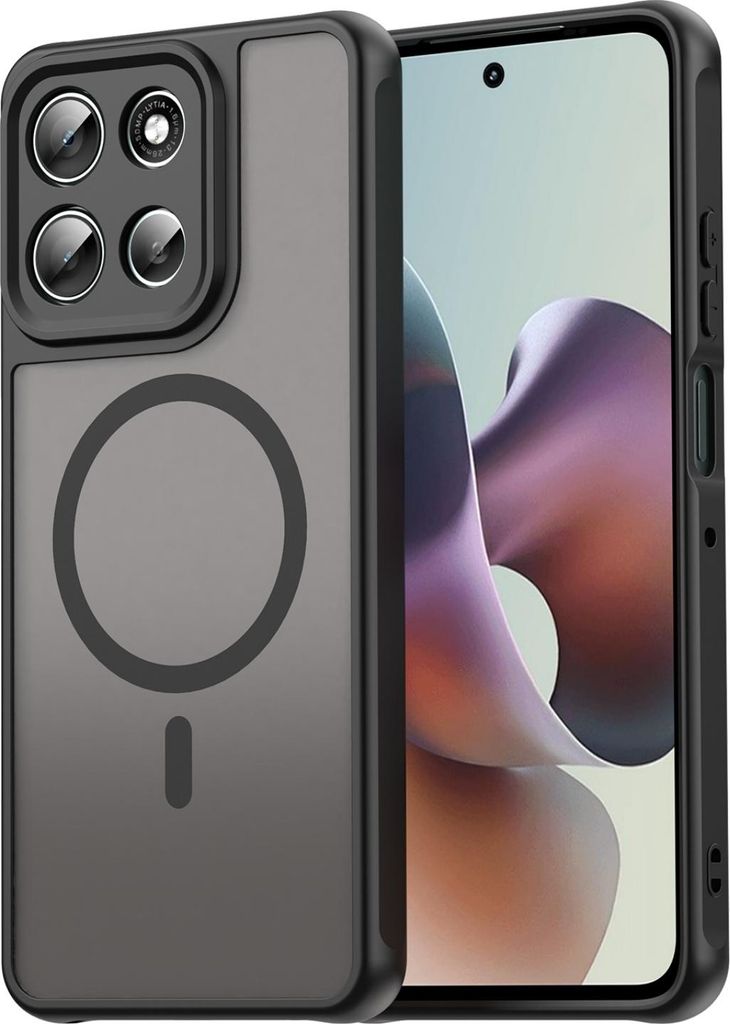 Magsafe Handyhülle für Motorola Moto G56 Matt Case Schutzhülle Kratzfest Magnet Hülle Moto G56 Schwarz