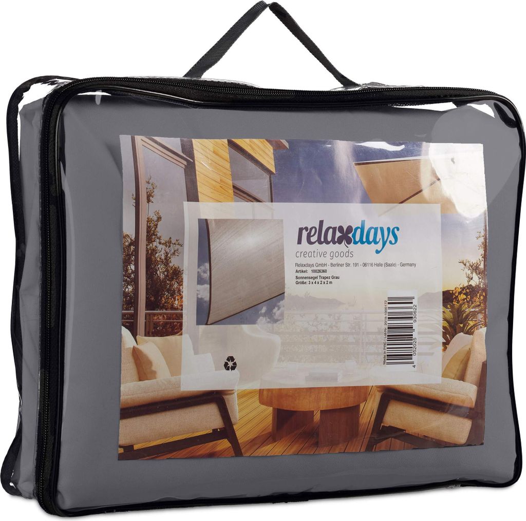 Relaxdays Trapeze żagiel przeciwsłoneczny, wodoodporny, Zdjęcie produktu 9