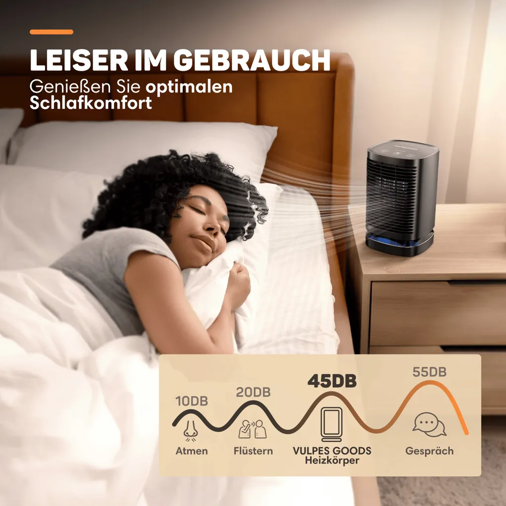 Chauffage d'appoint électrique en céramique 950W avec oscillation 70° - 5