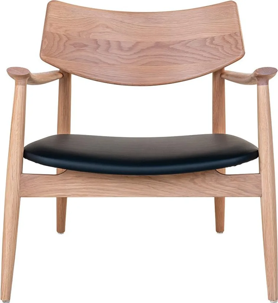 Petit fauteuil de lecture Lisa Design Tavira chêne massif et noir
