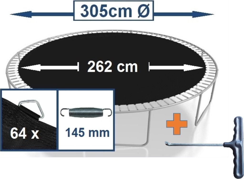walexo Sprungtuch Sprungmatte incl. Federspanner für Produktbild 