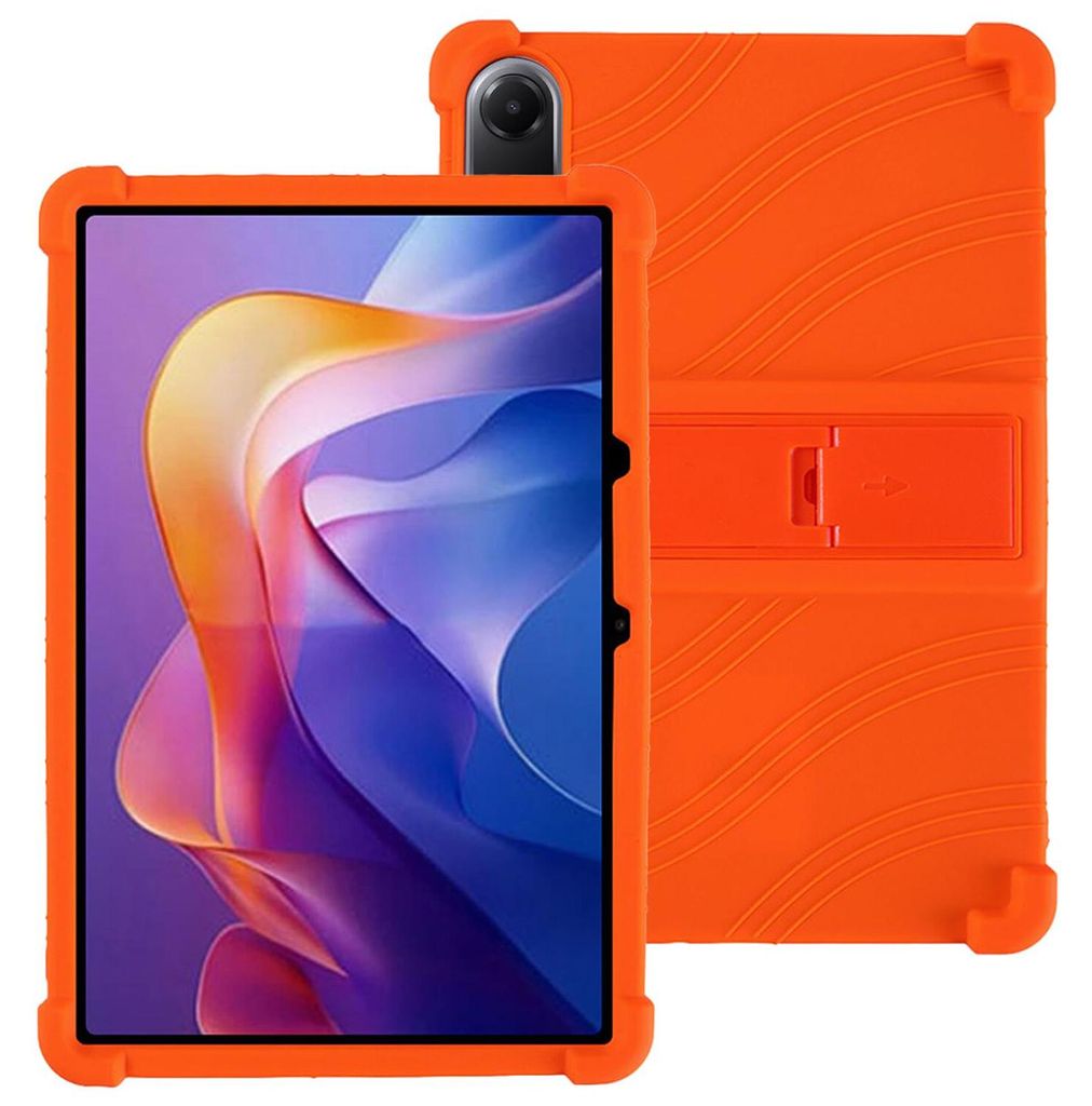 Tablet Hülle für Xiaomi Redmi Pad 2 11" 2025, Stoßfeste Weiches Silikon Schutzhülle mit Standfunktion Orange
