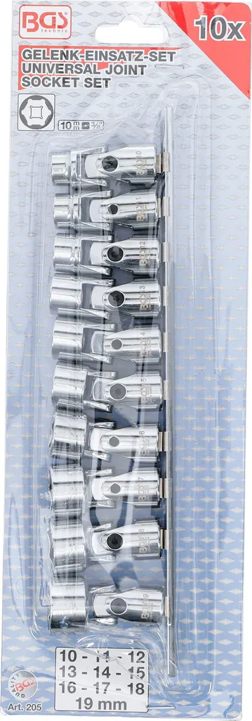 Douilles articulées 3/8 Pro Torque robustes en chrome vanadium BGS - 5