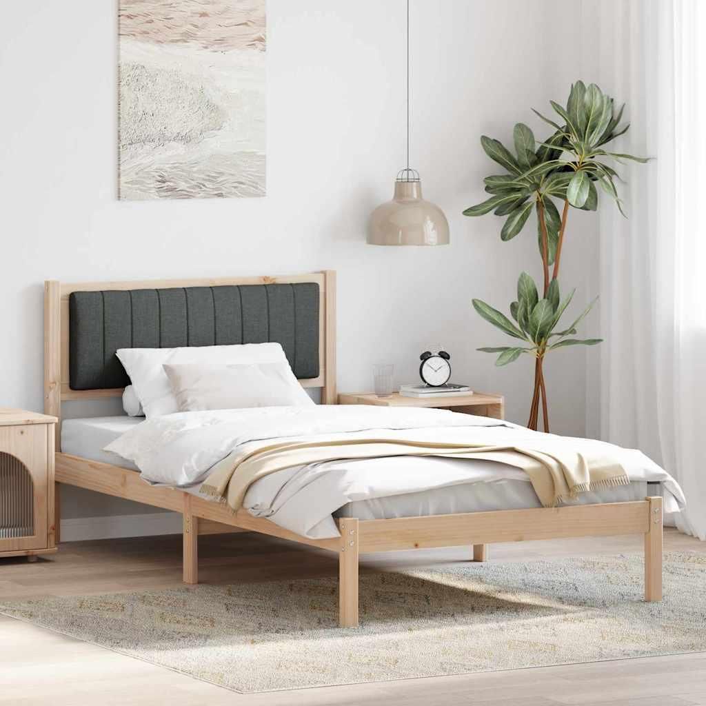 Maison Exclusive - Bettgestell mit gepolstertem Kopfteil Dunkelgrau 100 x 200 cm