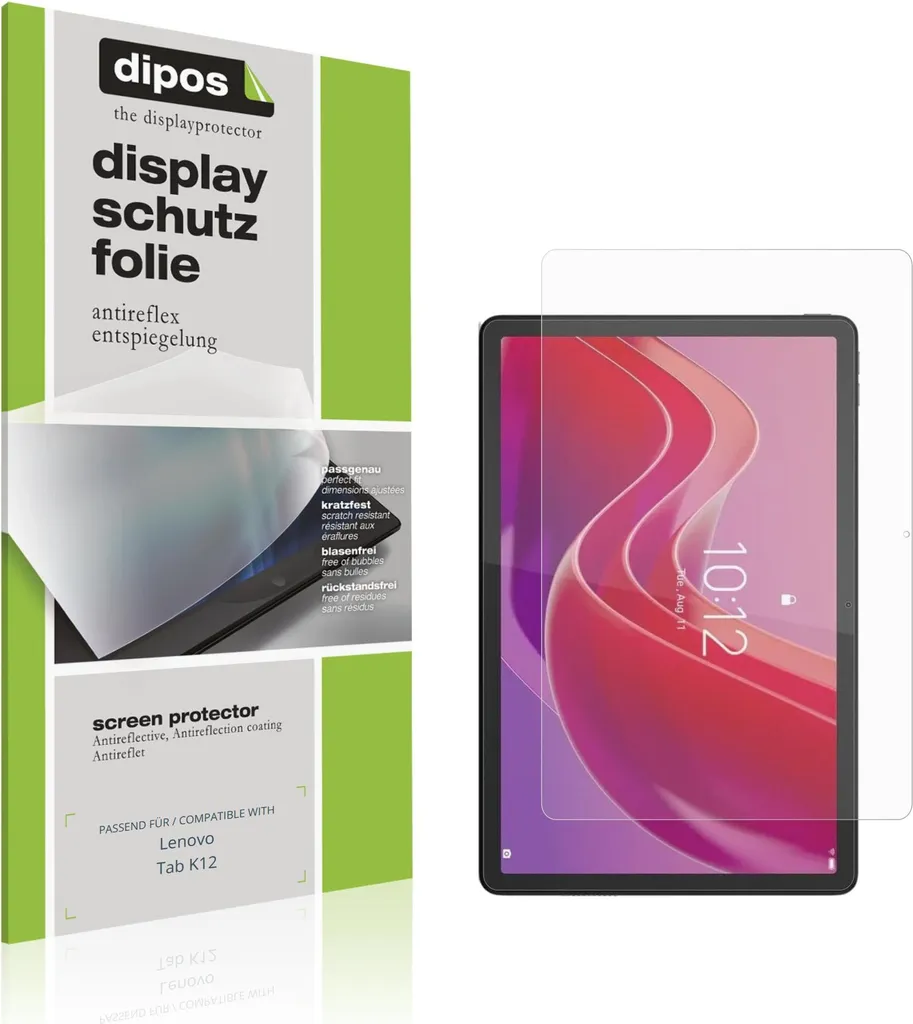 dipos Pellicola Antiriflesso Lenovo Tab K12 - Protezione Design Opaco