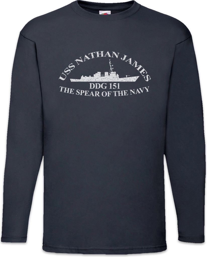 Urban Backwoods Nathan James, Langarm T-Shirt, Farbe: Navy, Größe: 2XL