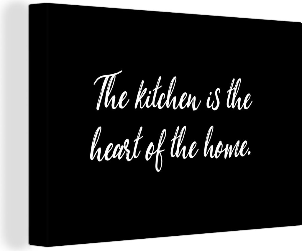 OneMillionCanvasses - Leinwandbilder - 150x100 cm, Sprichwörter - Kochen - Zuhause - Die Küche ist das Herz des Hauses - Zitate, Wandbilder Kun...