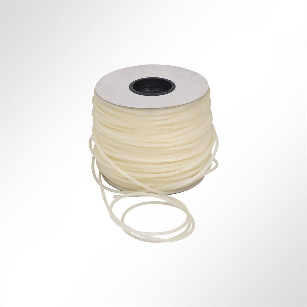 Lysel TPU Desmopan Gummi Seil hohl 7mm weiß, (D) 7mm in Weiß (10 m)