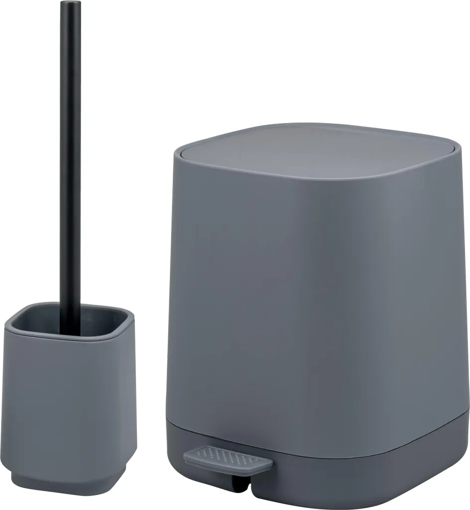 Offerta Set Bagno eluno VALONA 2 Pezzi: Pattumiera 4,5L Grigio