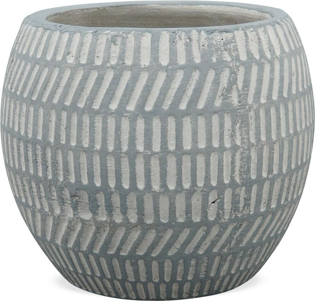 Pflanztopf Keramik Muster rund grau Ø 16,5 cm