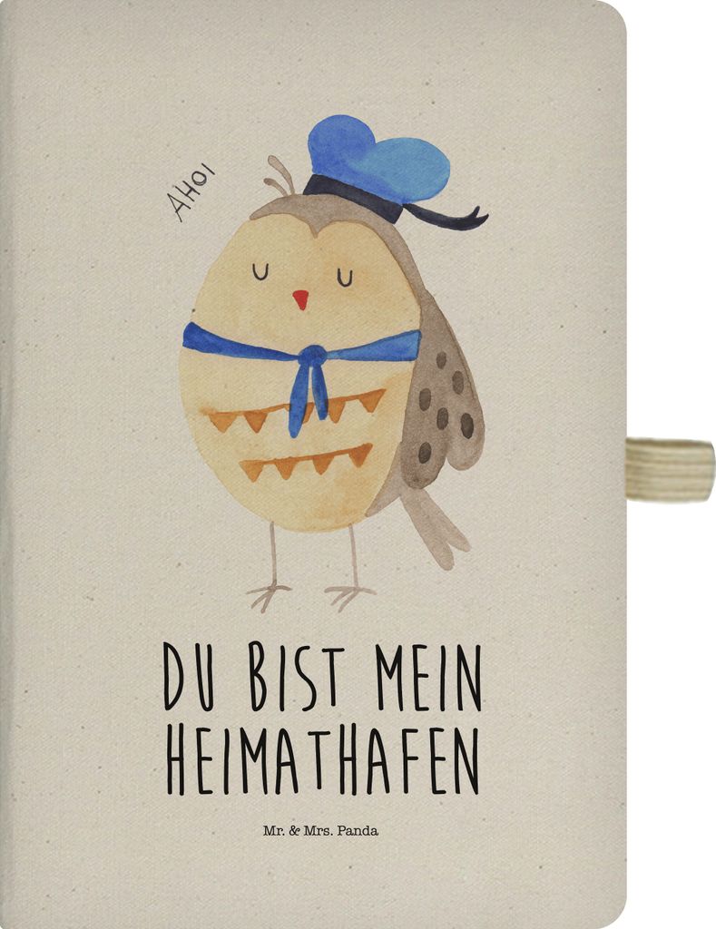 Mr. & Mrs. Panda Tagebuch Eule Matrose - Transparent - Geschenk, Hochzeitstag, Reisetagebuch, notizbuch, A5, Journal, Owl, Heimathafen, Kladde, Fre...