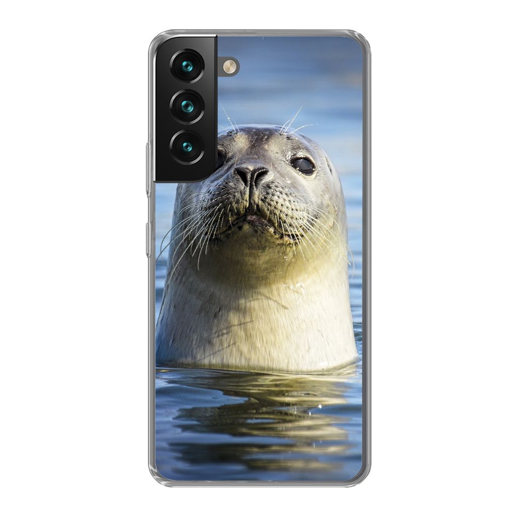 MuchoWow Handyhülle Schutzhülle Hülle für Samsung Galaxy S22 Siegel - Porträt - Wasser Silikon Softcase Handy Hülle - Mobiltelefonhülle
