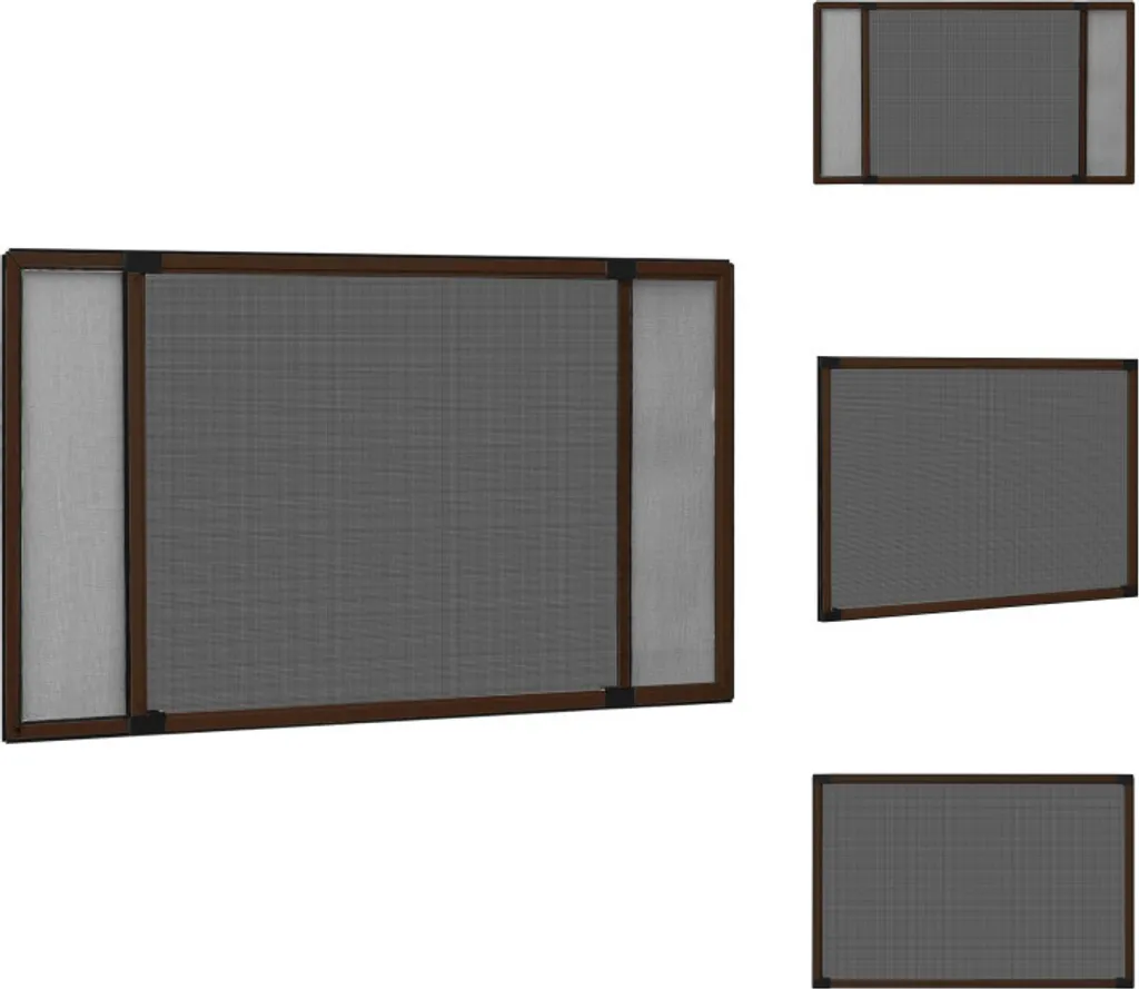 Moustiquaire cadre aluminium extensible 75-143cm marron pour habitat