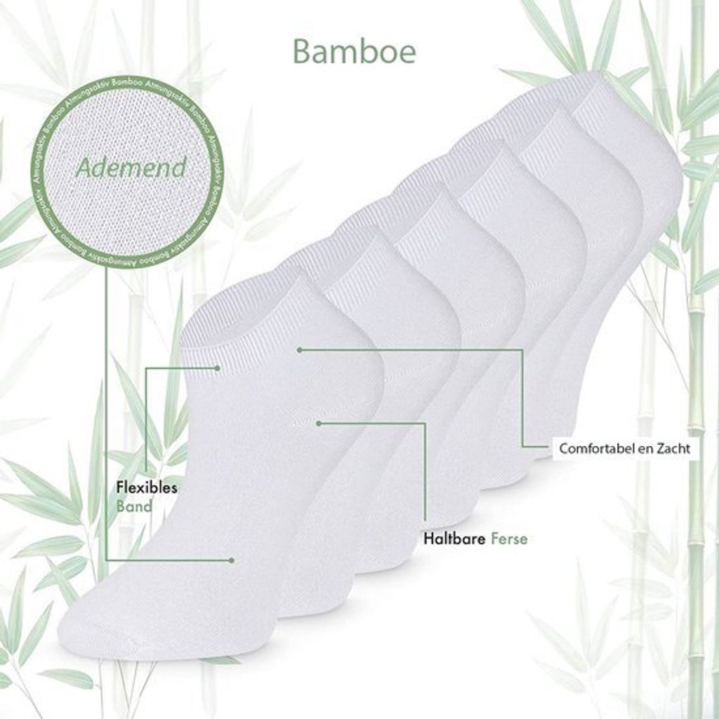 Bambus Socken, Sneaker Socken, 6 Paar, Damen und Herren, Produktbild 
