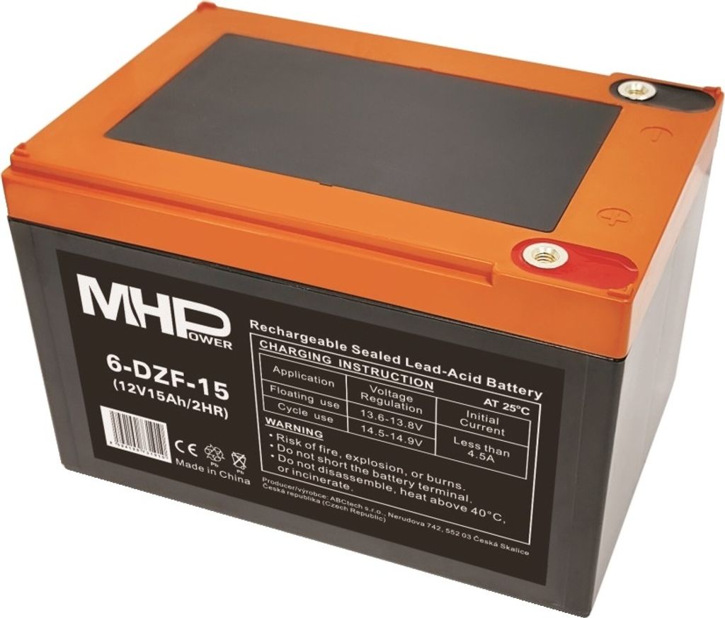 MHPower 6-DZF-15 Batteria al gel per trazione 12V/15Ah, Immagine del prodotto 