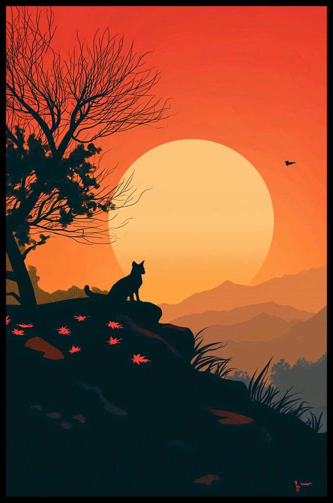 Plakat 53x81cm Katzenhügel