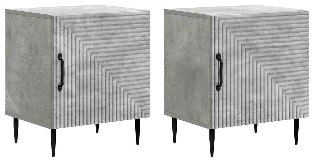 Maison Exclusive - Nachttisch 2 pcs Betongrau 43 x 34,5 x 50 cm Holzwerkstoff
