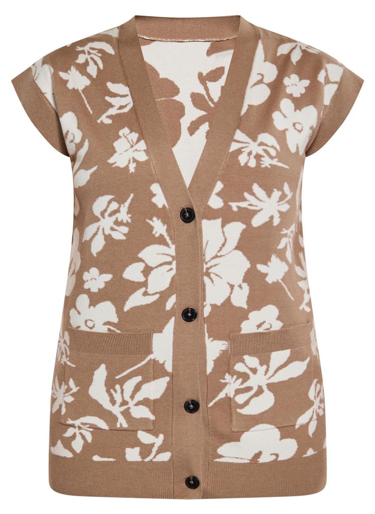 EVERA Damen Pullunder - Taupe Offwhite, XL Produktbild 