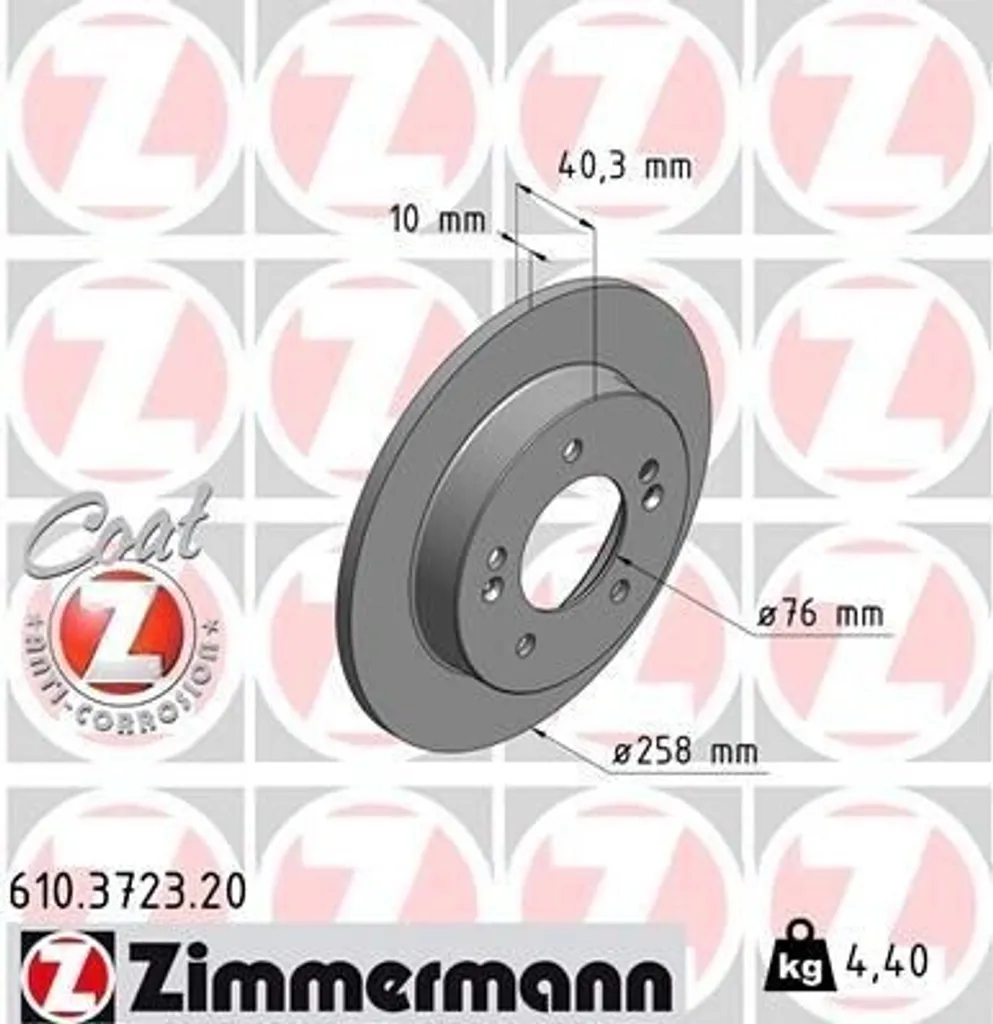 Disque de frein Zimmermann 610.3723.20 avec protection anticorrosion