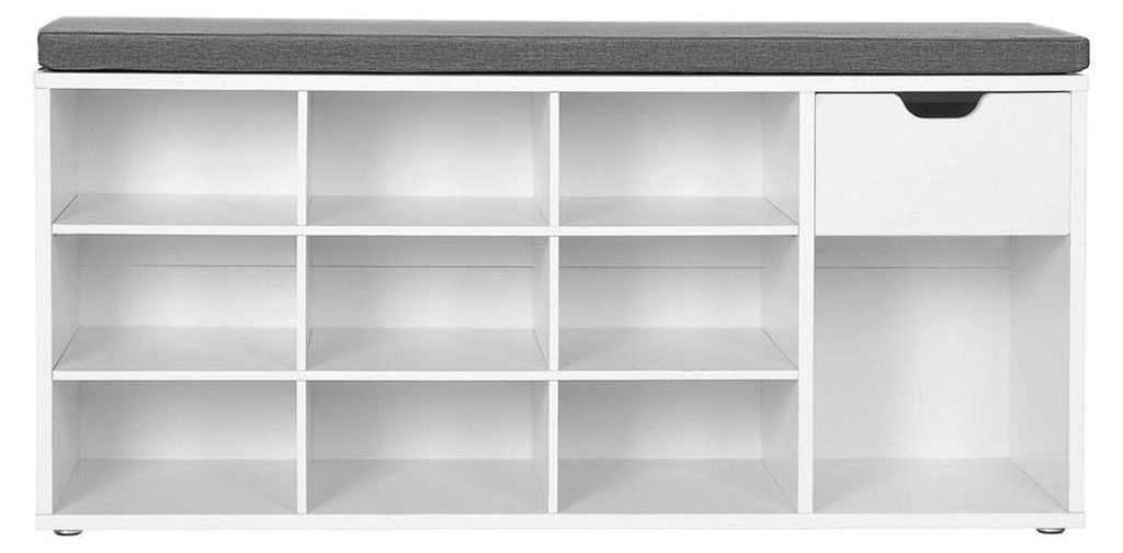 CALICOSY - Banc de rangement chaussures blanc 10 niches 1 Image du produit 