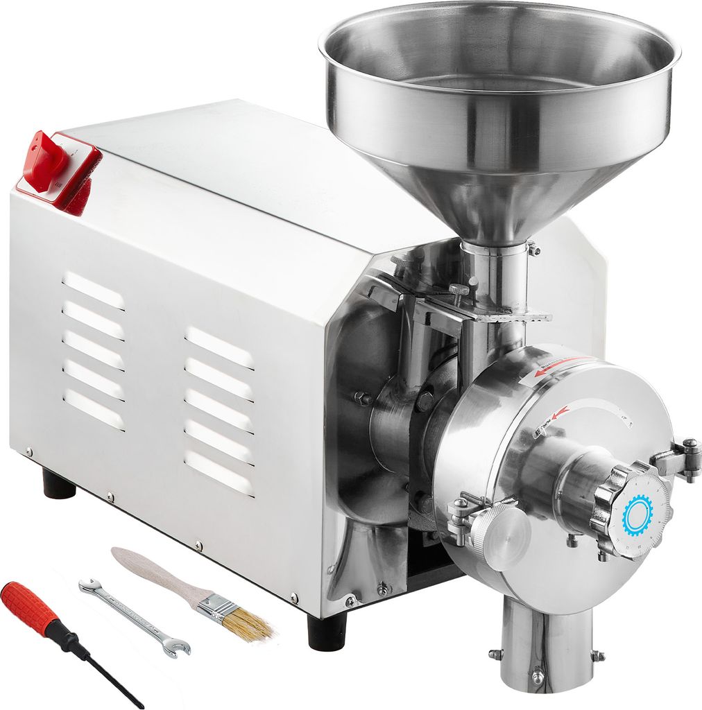 VEVOR Sojabohnenmühle kommerzielle Mahlmaschine für Gewürze 2200 W, Maismühle 50 kg/h Edelstahl-Maismühle, industrielle Mehlmühle für Pfeffe...