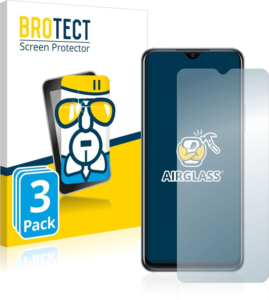 3x BROTECT Schutzglas für Vivo Y33s Schutzfolie Panzer Folie Glas Display Schutz klar