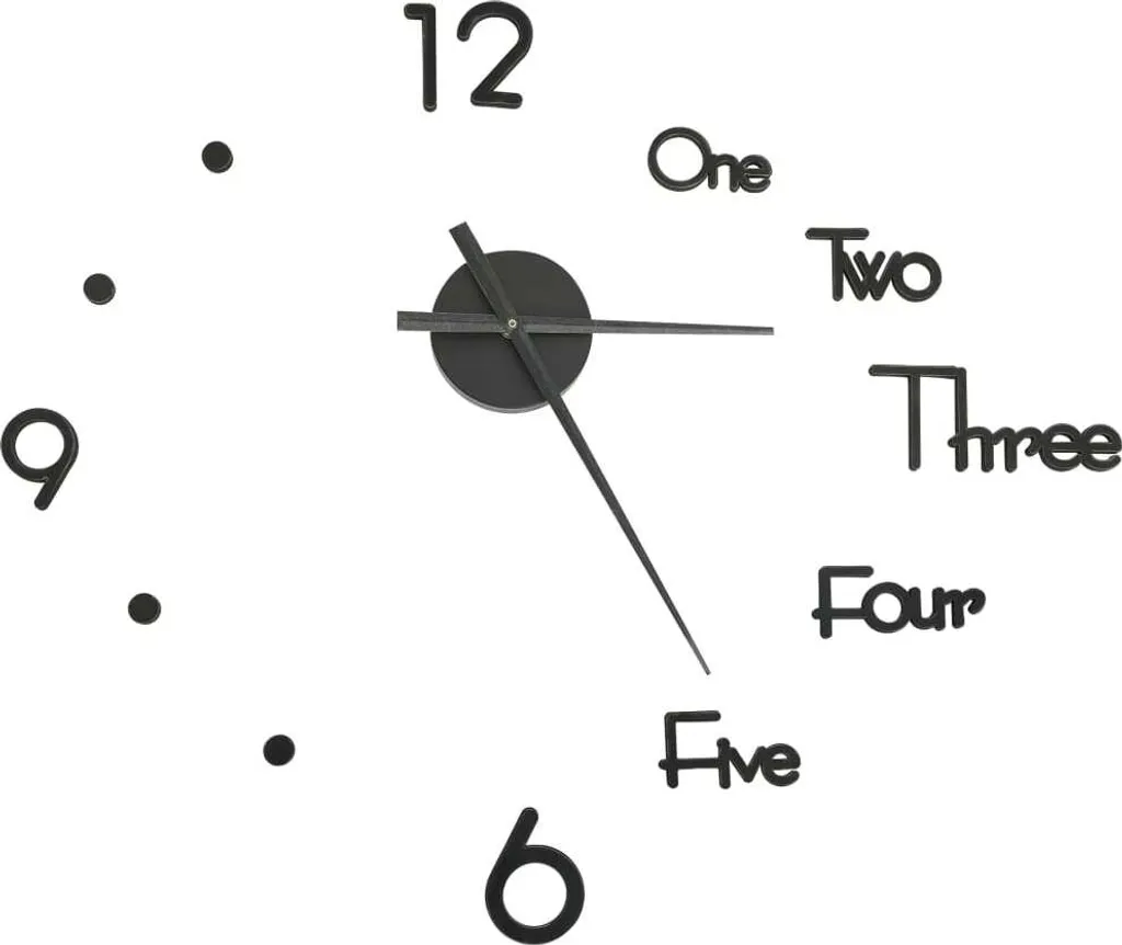 Orologio 3D Moderno Design Nero 100cm XXL | Arredo Minimalista Lusso