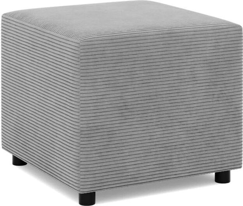 Sitzpouf für das Wohnzimmer 50 x 50 cm, Cord - Grau