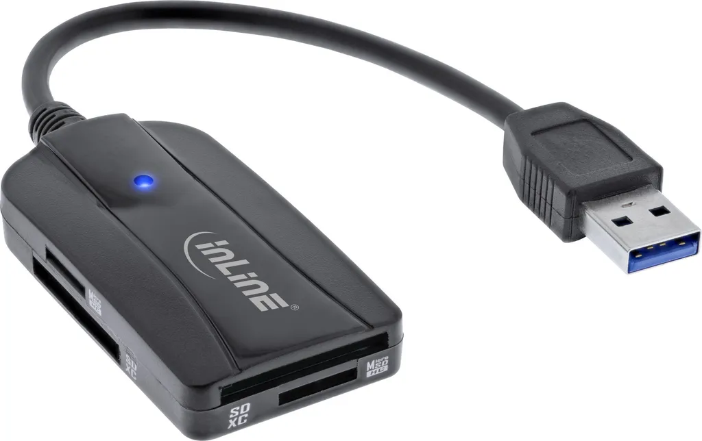 InLine 66772A Lettore Schede Facile per Famiglia - SD MicroSD USB 3.1
